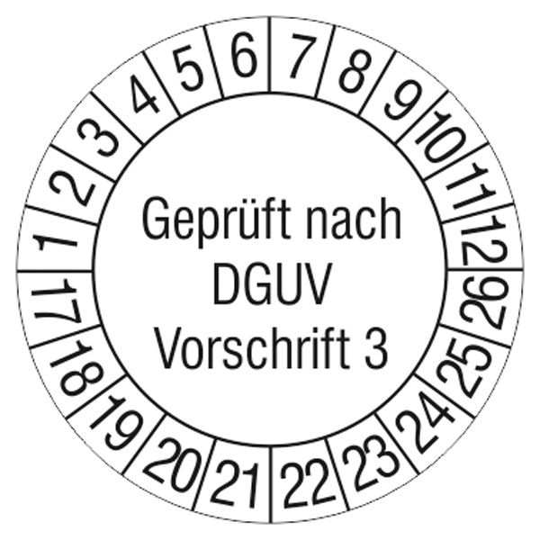 Prfplakette Geprft nach DGUV Vorschrift 3