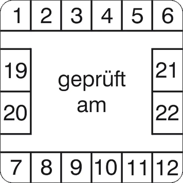 Prüfplakette »geprüft am«