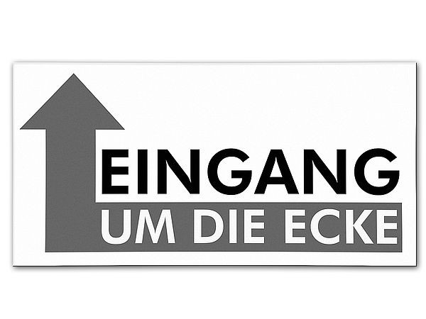 proverdi eingang um die ecke hinweisschild aus aluminium 5718_39949