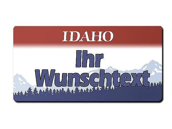 Idaho USA Nummernschild mit Wunschtext bedruckt 30 x 15 cm - Schilder  online kaufen