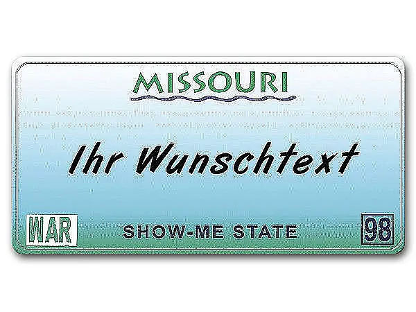 Missouri USA Fahrzeugschild mit individuellem Wunschtext bedruckt 30 x 15 cm  - Schilder online kaufen