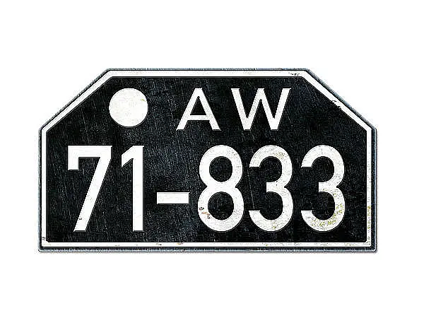 Nummernschild AW Amerikanische Zone Württemberg 1948 - 56 - Schilder online  kaufen