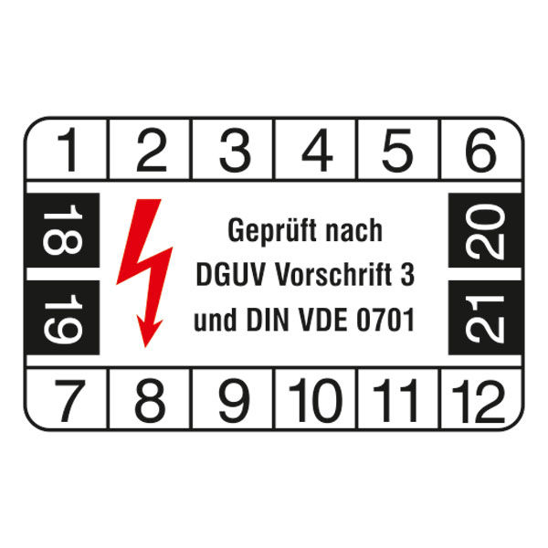 Prüfplakette »DGUV V 3 Und DIN VDE 0701« - Schilder Online Kaufen