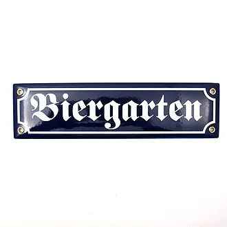 Emaille Straßenschild Biergarten