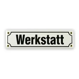 Emaille Türschild Werkstatt