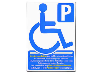 Behindertenparkplatz Schild Aus Aluminium Masse 297 Mm X 210 Mm X 0 7 Mm Schilder Online Kaufen