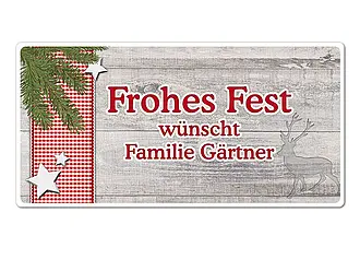 Frohes Fest -  Schild im Stil Hüttentraum