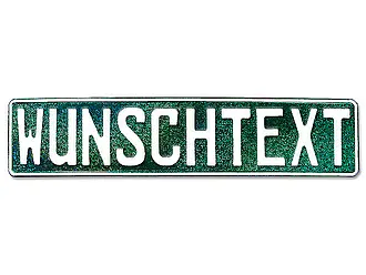 LKW Namensschild mit Wunschtext in glitzer-grün - Schilder online kaufen