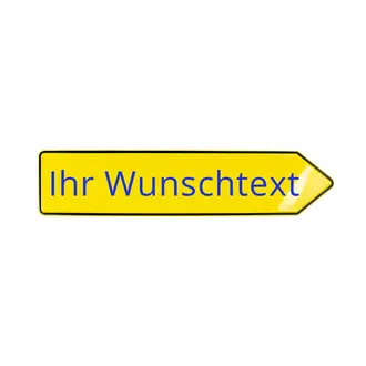 Richtungspfeil mit Wunschtext