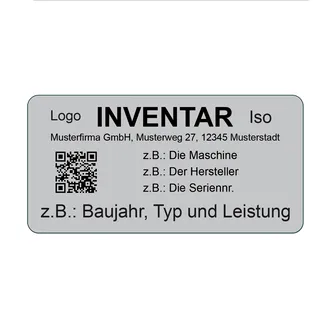 Maschinenschild mit QR-Code