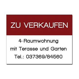 Schild zu verkaufen