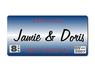 West Virginia USA Autokennzeichen mit Wunschtext bedruckt 30 x 15 cm - Schilder  online kaufen