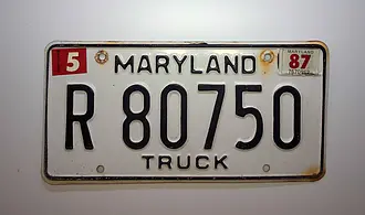 US-Kennzeichen Maryland Truck