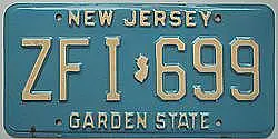 US-Nummernschild New Jersey - Garden State - original 