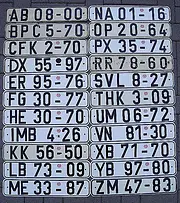 PKW Nummernschilder Set Besatzungszeit AH 1948 - 56 Replika - Amerikanische  Zone Hessen - Schilder online kaufen