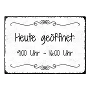 Blechschild - Vintage Style mit Öffnunszeiten