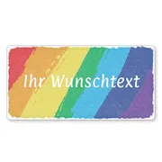 Regenbogenschild mit Wunschtext