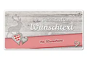 Hüttentraum Schild mit Hirsch und individuellem Wunschtext