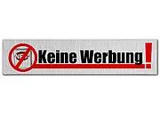 Aluminiumschild - Keine Werbung - aluminiumfarben