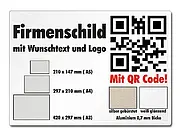  QR-Code Schild aus Aluminium - alle Auswahlmöglichkeiten auf einen Blick